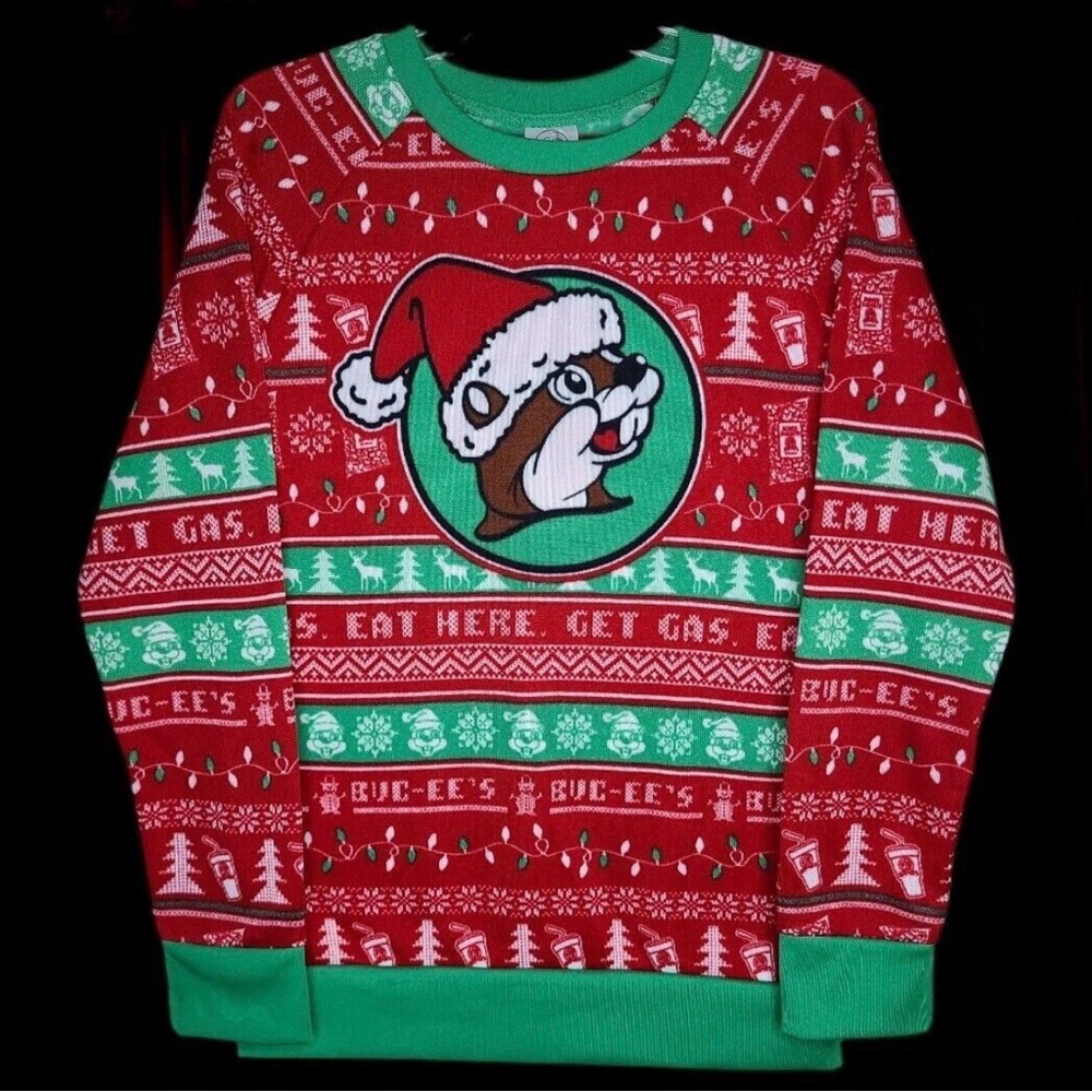 NWT Buc-ee's Festive Red and Green Women's or Unisex Ugly Christmas Sweater